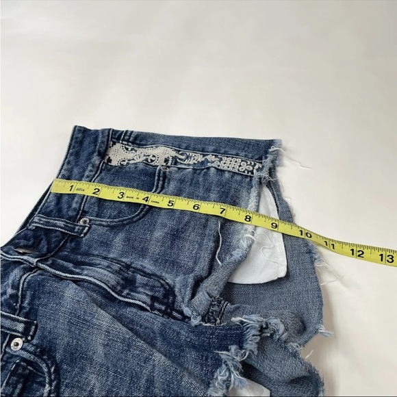 American Eagle Womens Shortie Shorts Size 6 Dark Wash Jean Stretch Blue #0334 - Picture 6 of 11